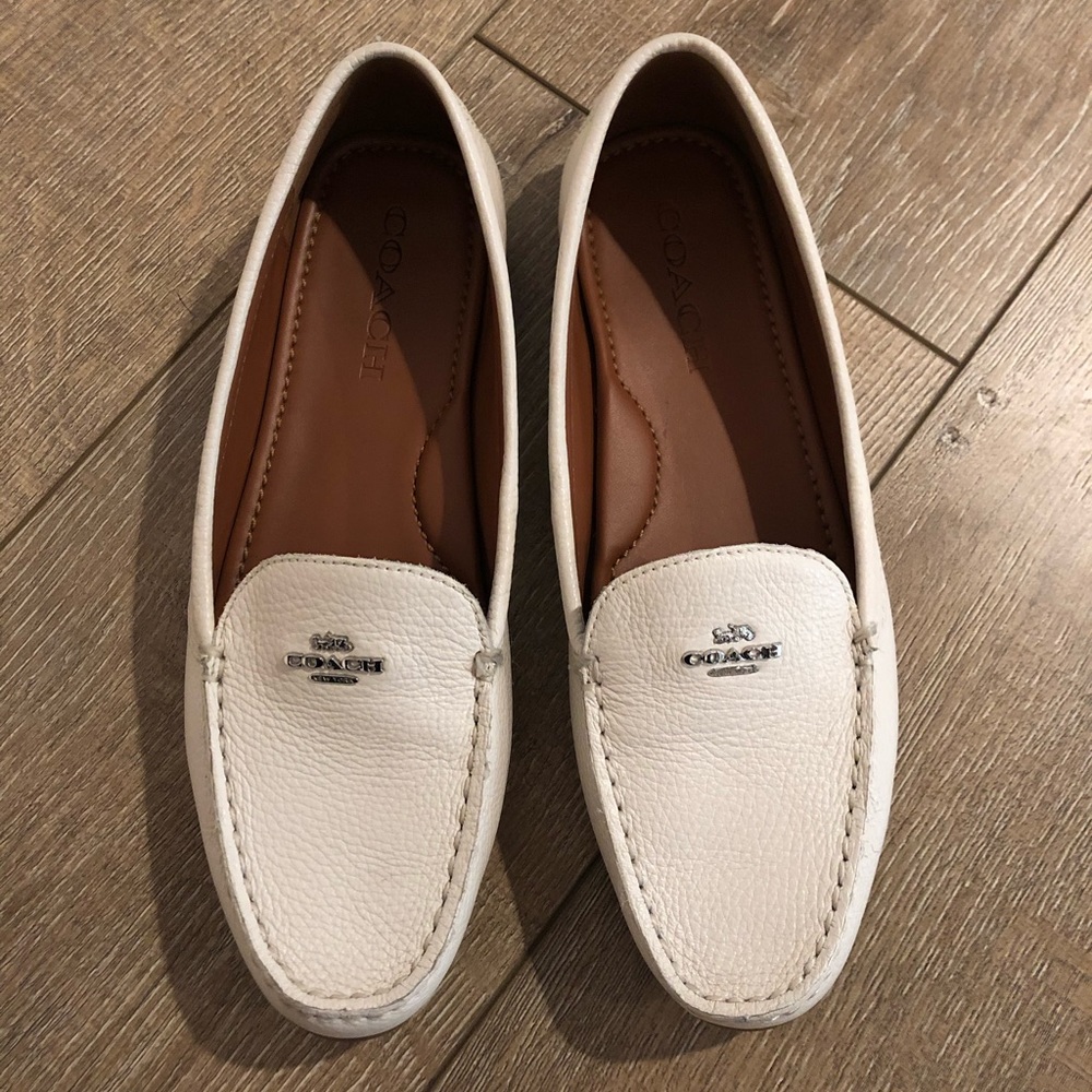 Coach Cream Leather Loafers